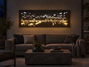 "Jezero" světelný obraz 230V 120x40 cm provedení povrchu: dub