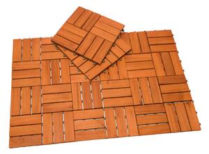 Deuba Dřevěné dlaždice akácie mozaika - sada 33 ks - 30x30cm