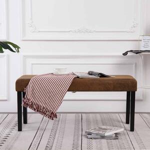 Lavice 106 cm hnědá umělá semišová kůže 281311