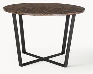 Kulatý jídelní stůl s deskou v mramorovém vzhledu Amble, Ø 110 cm