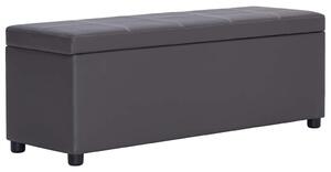 Lavice s úložným prostorem 116 cm šedá umělá kůže 281312