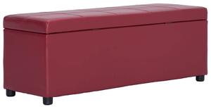 Lavice s úložným prostorem 116 cm vínová umělá kůže 281313
