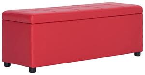 Lavice s úložným prostorem 116 cm červená umělá kůže 281314