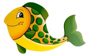 Dětská nástěnná dekorace ze dřeva rybka – zelená