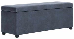Lavice s úložným prostorem 116 cm šedá umělá broušená kůže 281316