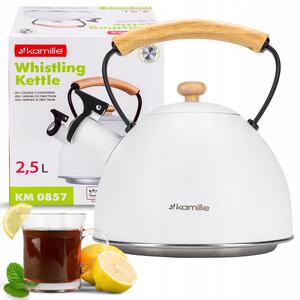 Tradiční ocelová Konvice Kamille 2,5 l bílá