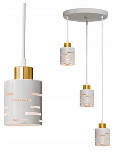 Bílé závěsné svítidlo E27, 3 žárovky, výška 105 cm
