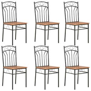 Jídelní židle 6 ks hnědé MDF 281397