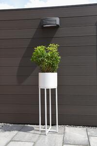 Květináč na vysokých nohách ELEVATE CROSS, ocel, výška 79 cm, bílý mat