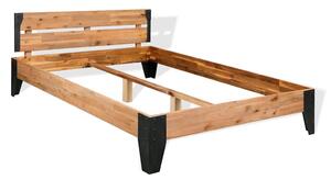 Rám postele masivní akáciové dřevo a ocel 152 x 203 cm 281453