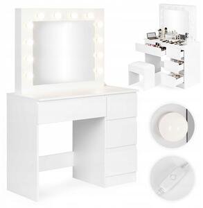 ModernHome MRDT09 toaletní stolek se zrcadlem LED osvětlení a taburet bílý