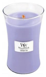 WoodWick vonná svíčka s dřevěným knotem velká Lavender Spa 609 g