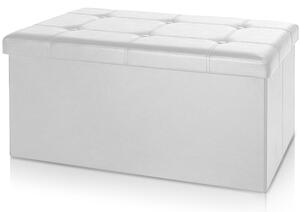 FurniGO Úložný box bílý - 80 x 40 x 40 cm