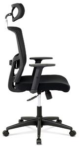Kancelářská židle s podhlavníkem KA-B1013 BK látka/síťovina černá