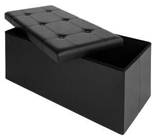 FurniGO Úložný box černý - 80 x 40 x 40 cm