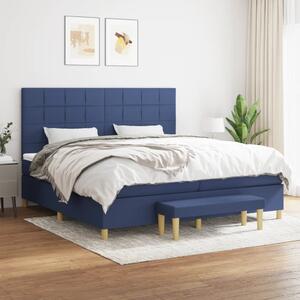Box spring postel s matrací modrá 200x200 cm textil 3137187
