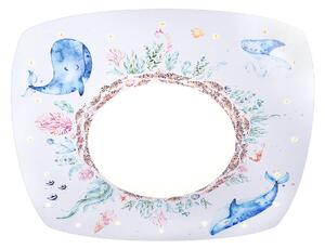 LED stropní svítidlo mořská zvířata, 58 cm, barevné, MDF dřevo