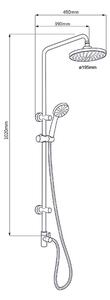 MEREO - Sprchová souprava Lila-plastová hlavová sprcha a třípolohová ruční sprcha vč. sprch. baterie 150 mm (CBEE609)