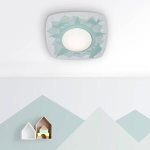 Stropní svítidlo LED Scandi forest, 58 cm, zelená, MDF dřevo