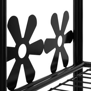 FurniGO Kovová police s květinovým vzorem - 60x30x90 cm
