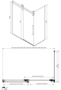 GELCO - VOLCANO BLACK boční stěna 800 mm, čiré sklo (GV3480)