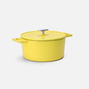 Fabini Kastrol Mattia 3.0, ø 26 cm (5,5 l) - Smaltovaný litinový kastrol s poklicí, lesklý máslově žlutý