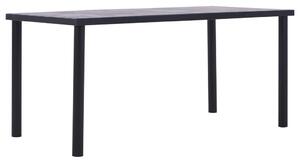 Jídelní stůl černý a betonově šedý 160 x 80 x 75 cm MDF 281859