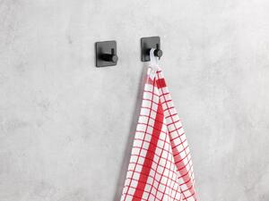Koupelnové háčky na ručníky UREO, nerez, 2 ks, černé, WENKO