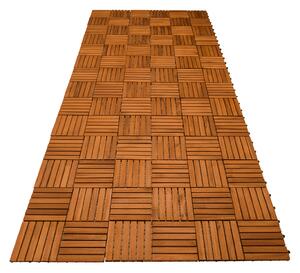 FurniGO Dřevěné dlaždice Quatro mozaika - sada 11ks, 30x30cm