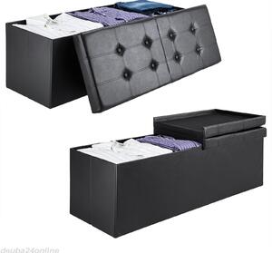 Deuba Úložný box se sklopným víkem černá – 115x38x38cm