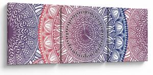 Obraz z mandal (s hodinami) (90x30 cm)