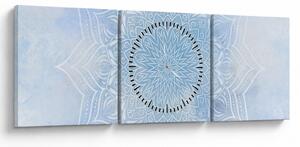 Obraz - Zimní mandala (s hodinami) (90x30 cm)