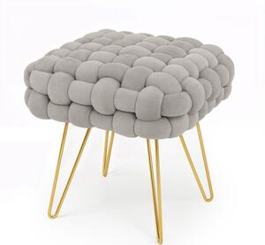 Ak furniture Taburet Dotty světle šedý