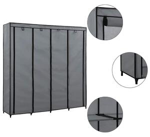 Šatní skříň se 4 přihrádkami šedá 175 x 45 x 170 cm 282448