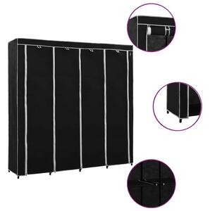282445 Wardrobe with 4 Compartments Black 175x45x170 cm 282445