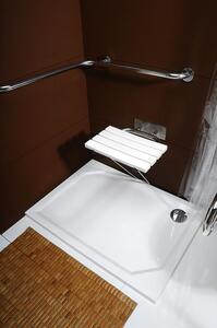 SAPHO - Sklopné sprchové sedátko s opěrnou nohou, bílá (XH001)