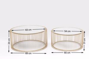 Kare Design Konferenční stolek Wire zlatý