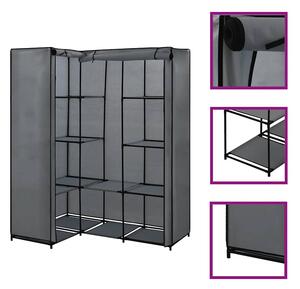 Rohová šatní skříň šedá 130 x 87 x 169 cm 282452
