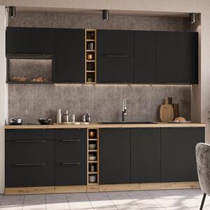 Kuchyňská linka ARIA ac | 255 cm | UNI dvířka | artisan/černá