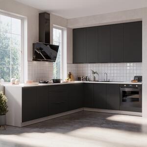 Kuchyňská linka ARIA bc | 270x230 cm | UNI dvířka | bílá/černá