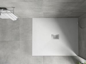 Mexen Hugo, obdélníková sprchová vanička SMC 110 x 100 cm, bílá, ocelová krytka, 42101011-X
