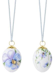Porcelánové mini velikonoční ozdoby 2026 Heartsease – set 2 ks