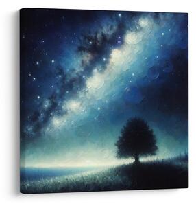 Obraz osamělý strom života a galaxie