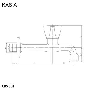 MEREO - Nástěnný kohoutek, Kasia, 1/2", chrom (CBS731)