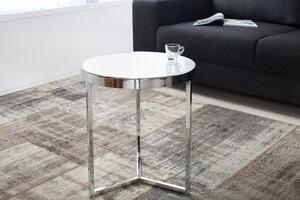 Odkládací stolek ART DECO 50 CM stříbrno-bílý skladem