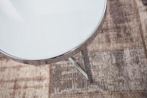 Odkládací stolek ART DECO 50 CM stříbrno-bílý skladem