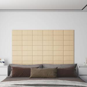 Nástěnné panely 12 ks krémové 30 x 15 cm textil 0,54 m²