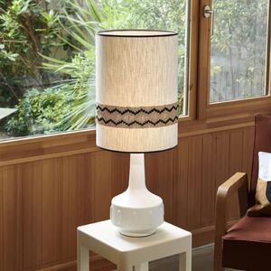 MARKET SET stolní lampa Jimmy, bílá/béžová, 83 cm, lemování, Bílá / opál, Obývací pokoj / jídelna, Keramika