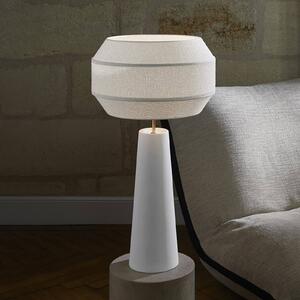MARKET SET stolní lampa Cosiness, 85 cm, bílá, kov/látka, Bílá / opál, Obývací pokoj / jídelna, Textil / tkanina / hedvábí, Design
