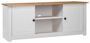 TV skříňka bílá 120 x 40 x 50 cm masivní borovice řada Panama 282672